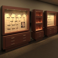 Présentoir en bois pour lunettes de soleil, vitrine de magasin d'optique, étagère personnalisée pour lunettes, décoration de magasin, armoire de présentation de lunettes