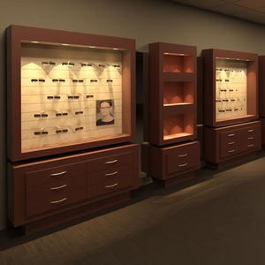 تصميم متجر بصريات خشبي لحامل عرض النظارات الشمسية، خزانة عرض مخصصة لرف متجر النظارات، وديكور عرض النظارات - Product Image 3