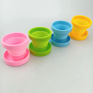 Gobelet pliable en silicone, forme ronde, avec couvercle, gobelet pliable en silicone, gobelet de voyage portable, gobelet pliable rétractable - Product Image 3