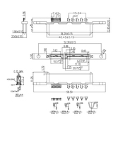 Conector de Alimentación SATA de 22 Pines, Tipo Vertical SMT, Conector Hembra SATA 7+15P para PCB