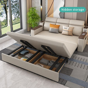 Canapé-lit pliant B2B avec structure en <span class=keywords><strong>bois</strong></span> massif, convertible 3 places, canapé-lit fonctionnel intelligent avec rangement <span class=keywords><strong>pour</strong></span> salon - Product Image 3