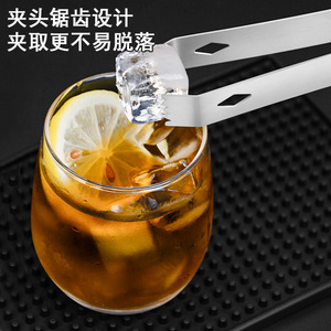 ที่คีบน้ำแข็งสแตนเลสแบบหนาพร้อมฟันสำหรับคีบน้ำแข็ง น้ำมะนาว น้ำตาล ผลไม้ และอาหาร - Product Image 2