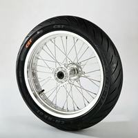 Surron Light Bee X LBX 17" Supermoto Motard, Configuración CNC, Buje Cromado Plateado CST NK01 100/80-17, Piezas de Alto Rendimiento para Motocicleta Eléctrica Todoterreno