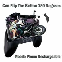 Manette de jeu pour téléphone portable PUBG Mobile, joystick, ventilateur de refroidissement 2000mAh, manette de jeu avec poignée de refroidissement pour téléphones IOS et Android jusqu'à 6,5 pouces