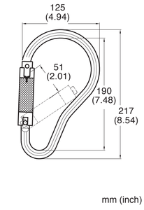 Dispositifs de <span class=keywords><strong>descente</strong></span> <span class=keywords><strong>en</strong></span> acier au carbone Bofulong 22kn avec mousqueton à vis, œil captive, pivot à ressort, crochet à ressort, résistance à la rupture >25KN - Product Image 6