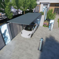 Abri voiture en aluminium, design moderne, toit en polycarbonate résistant aux UV, structure en aluminium, abri pour 3 voitures, stationnement extérieur