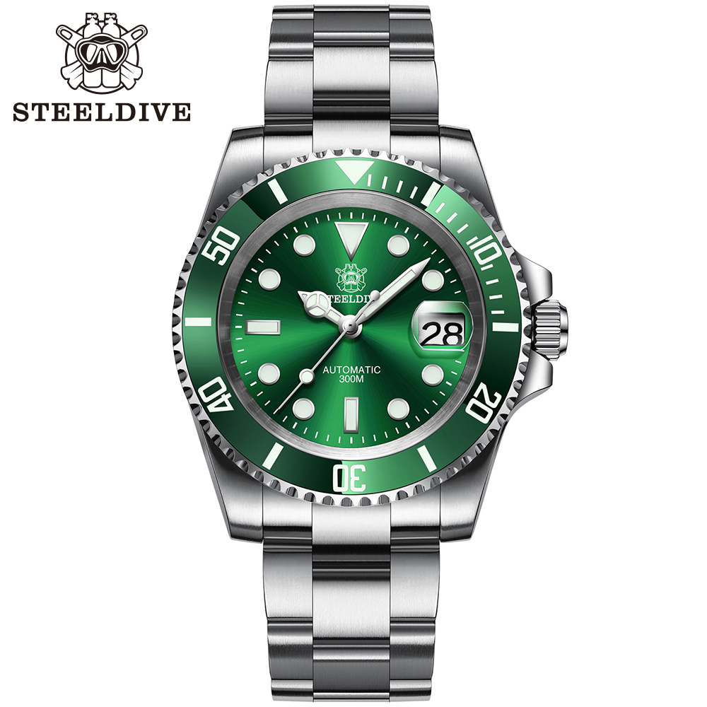 時計 Steeldive SD1953 Automatic Watch Green Steeldive SD1953, Black - Green, NH35, Sapphire, Lume, 300m