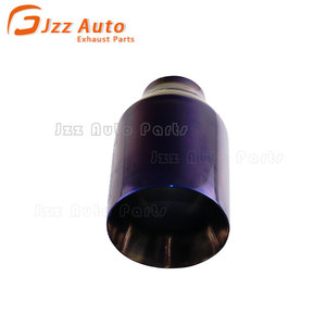 Punta de escape de coche de doble pared de acero inoxidable, color morado, con salida única de 4 pulgadas y diámetro general de 2.36 pulgadas - Product Image 3