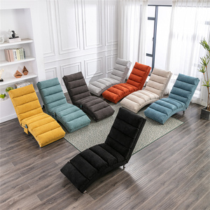 Wholesale Minimalist <b>Bean</b> <b>Bag</b> Microfiber Chaise Lounge Long Lounger Lazy Recliner Chair with Metal Frame for Living Room - Product Image 5