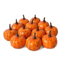 Grosir 12pcs Labu Mini Buatan Tiruan Kecil dari Busa Buatan Tangan untuk Dekorasi Dalam Ruangan di Hari Halloween, Thanksgiving, dan Hari Valentine.
