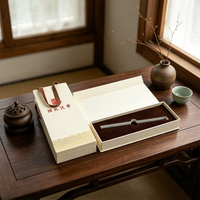 Boîte rigide longue personnalisée, écologique, recyclable, avec motif nuage et poignée en ruban |   Emballage de luxe vide pour bois d'agar traditionnel