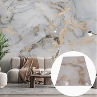4X8FT Revêtement mural moderne et imperméable Panneau de marbre en ardoise de carbone en PVC Panneau mural en PVC UV Feuille de marbre Feuille de revêtement mural