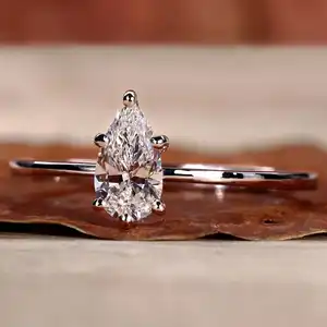 Custom VVS IGI GIA certificata HPHT CVD 4CT Lab ha coltivato diamanti 10K 14K in oro vero gioiello anello nuziale di fidanzamento per donna uomo