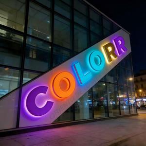 Panneau publicitaire extérieur sans cadre, enseigne lumineuse LED, lettres en acrylique, résine, acier inoxydable, enseigne de porte tridimensionnelle, néon lumineux - Product Image 1