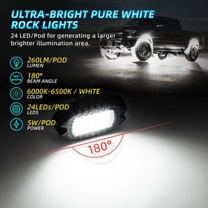 6 قرون معدنية بيضاء LED روك مع تبديل الأسلاك تسخير ، 48W أضواء ليد نيون نقي مقاوم للماء للشاحنات - Product Image 2