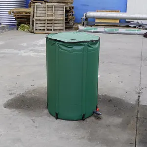 Tanque de agua flexible de barril de lluvia plegable de lona de PVC, contenedor colector de agua con filtro