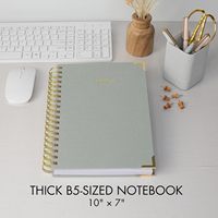 Cuaderno grueso en espiral, diario, tapa dura, libro de notas con reglas universitarias, perfecto para escribir y mantenerse organizado en el trabajo o la escuela