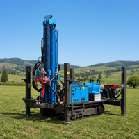 Foreuse hydraulique sur chenilles pour puits d'eau, moteur diesel, 180m 260m 300m