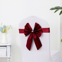 Prêt à expédier : Nœud de chaise universel en cuir PU de luxe avec longues franges, élastique et sans nœud, pour décoration de mariage