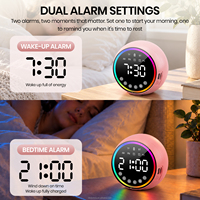 OEM ODM Klantlogo Bluetooth Speaker Digitale Wekker RGB Nachtlampje Draadloze Speaker voor Slaapkamer Cadeau Groothandel Aanbod