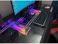 Homemade Tempered Glass Side Panel Table PC Desk RGB ATX PC Case Table Computer Gaming Case and Desk Two in One Combo