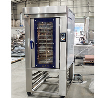 Horno de Vapor Eléctrico Industrial Combinado Multifunción para Panadería, Horno de Convección Rotatorio de 5/10 Bandejas con Fermentadora
