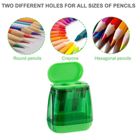 Taille-crayon compact à double trou, coloré, portable, pour enfants, adultes, étudiants, école, classe, maison, bureau