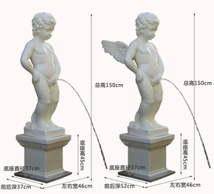 Estatua de Resina Artística de Niño Desnudo Orinando, Fuente Decorativa para Jardín - Product Image 2