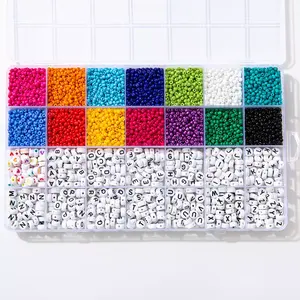 5300 buah 28 warna campur 3mm miyuki Beads dengan huruf beads kit DIY kecil biji kaca Beads set untuk membuat perhiasan