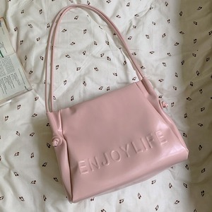 Bolso Tote de Color Sólido Estilo Coreano para Primavera/Verano, Rosa, con Cierre Magnético y Bolsillo con Cremallera, para Uso Diario - Product Image 1