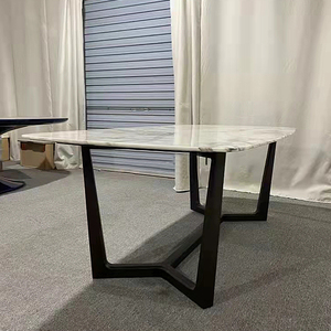 Table de salle à manger rectangulaire en marbre <span class=keywords><strong>scandinave</strong></span> blanc de luxe, épaisseur 20 mm, nouvelle collection pour la maison - Product Image 6