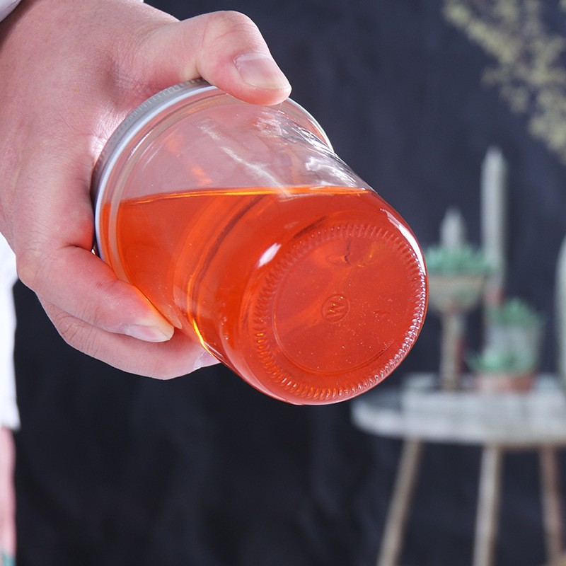 In stock 80ml 100ml 300ml 500ml glass honey storage jar with lid