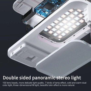 Soporte portátil para teléfono móvil, lámpara de luz de relleno para selfi, LED regulable, inalámbrica, para vídeo en vivo, retráctil - Product Image 4