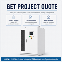 Armoire BESS 100 kW 233 kWh pour stockage commercial, avec système PCS combiné de deux heures, pour sites industriels et entrepôts