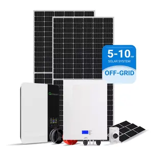 家庭用ソーラーエネルギーシステムコンプリートキット5Kw10Kw30Kwハイブリッドオフグリッドソーラーパネルパワーシステム (ストレージセット付き)