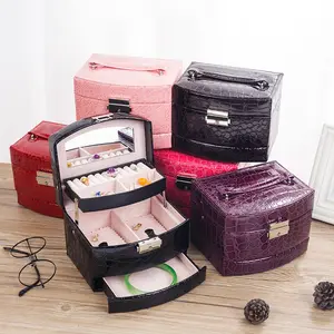 Multi Layer Display High Capacity Elegant Pu Leather Custom Travel Personalized Gifts Storage Earrings Jewelry Box