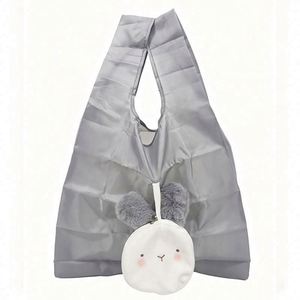 Custom Eco Friendly Products Cute Reusable <b>Folding</b> Portable Recycle Foldable Oxford Fabric Grocery Tote Shopping Bag - Product Image 1