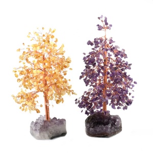 Cristaux naturels Pierres de guérison Arbre à souhaits Cristaux d'énergie Arbres d'<span class=keywords><strong>argent</strong></span> Arbre de cristal porte-bonheur pour décoration de Noël - Product Image 4