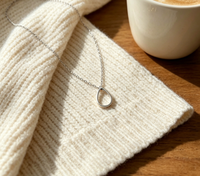Collier Minimaliste Ouvert en Acier Inoxydable 316L Plaqué Or, Étanche et Inaltérable, pour Femme