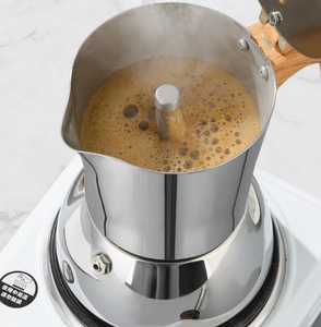 Cafetière Moka 4 tasses avec poignée <span class=keywords><strong>en</strong></span> acier inoxydable effet bois, valve unique, pour expresso <span class=keywords><strong>italien</strong></span>, mini cafetière d'extérieur - Product Image 2