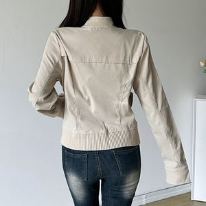 Veste utilitaire zippée d'automne, construction à panneaux, col cranté, poches cargo, coupe-vent et respirante pour le streetwear - Product Image 4