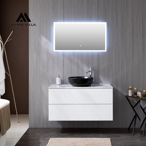 Mars Villa: Mobile <span class=keywords><strong>Bagno</strong></span> Sospeso Contemporaneo da 600mm in Alluminio Personalizzato con Specchio LED, Grigio <span class=keywords><strong>Antracite</strong></span>, per Hotel - Product Image 5
