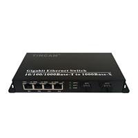 Konverter Media serat Gigabit untuk CCTV, saklar jaringan pintar 2 * SFP + 4 * RJ45