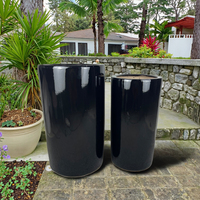 Pot bunga keramik mengkilap dalam ruangan/luar ruangan, pot bunga keramik untuk taman rumah elegan dalam ruangan luar ruangan