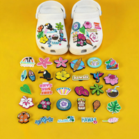 Breloques de chaussures en PVC personnalisées en gros, décorations florales d'été pour sabots, accessoires de chaussures DIY