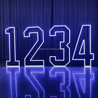 Décoration de fête d'anniversaire, grand chiffre lumineux LED RGB pliable en métal de 4 pieds, lettres lumineuses pliables