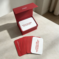Tarjetas de Juego Impresas Personalizadas en Caja Magnética Roja, Baraja de Tarjetas de Conversación Premium para Parejas, Juegos Románticos para Citas Nocturnas
