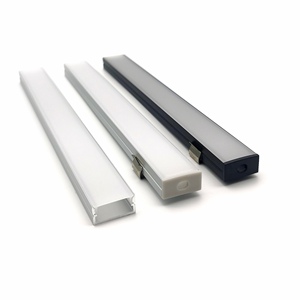 Cubierta de difusor de PC en forma de U de 20x10mm personalizada, kit de canal de perfiles de aluminio Led para tira de techo de superficie, canal de luz - Product Image 1