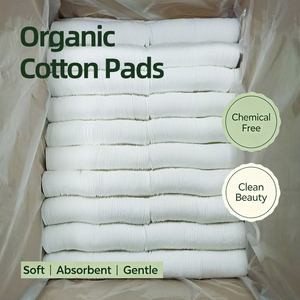 Disques de coton biologique doux en vrac, 3 couches, 220 g/m², non pelucheux, écologiques, pour le démaquillage et l'élimination du vernis à ongles - Product Image 1