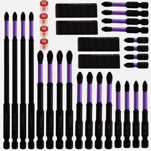 21pcs Non-Slip Steel Impact-Resistant Plus Magnetic Bit <b>Set</b> Teeth Jelly Magnet Ring Base <b>Screwdriver</b> Bits Non-slip Design Ensure - Product Image 2